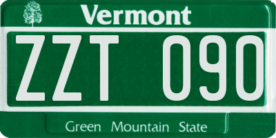 VT license plate ZZT090