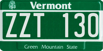 VT license plate ZZT130
