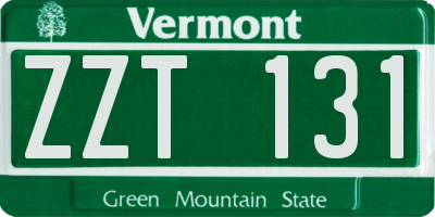 VT license plate ZZT131