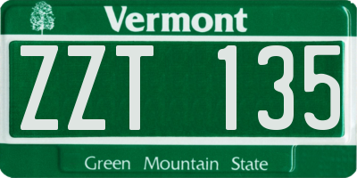 VT license plate ZZT135