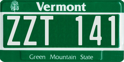 VT license plate ZZT141