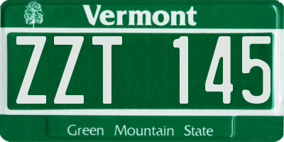 VT license plate ZZT145