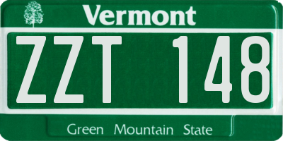 VT license plate ZZT148