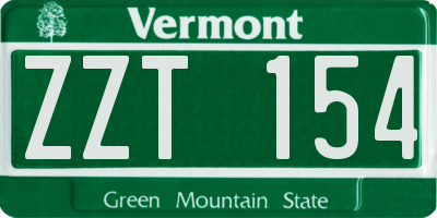 VT license plate ZZT154