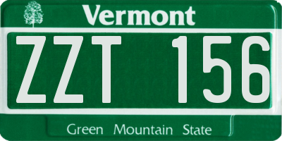 VT license plate ZZT156