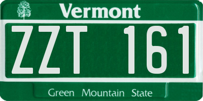 VT license plate ZZT161