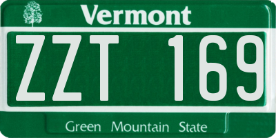 VT license plate ZZT169