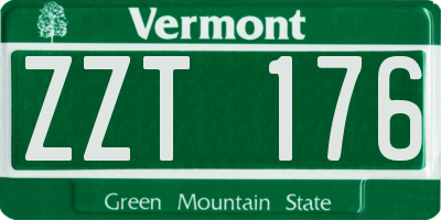 VT license plate ZZT176