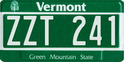 VT license plate ZZT241