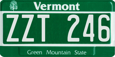 VT license plate ZZT246