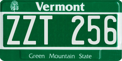 VT license plate ZZT256