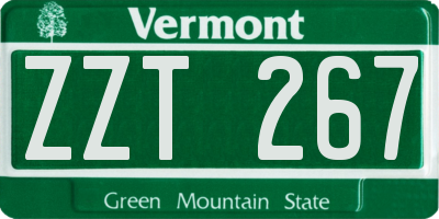 VT license plate ZZT267