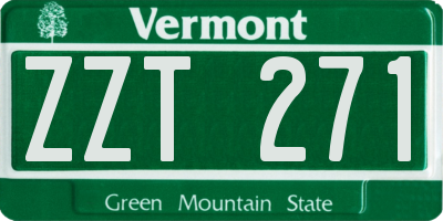 VT license plate ZZT271