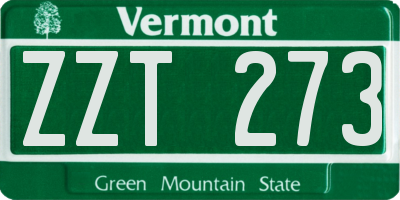 VT license plate ZZT273