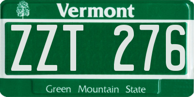 VT license plate ZZT276