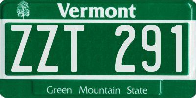 VT license plate ZZT291