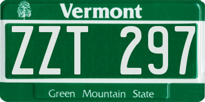 VT license plate ZZT297