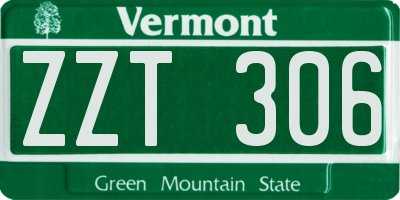 VT license plate ZZT306