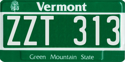 VT license plate ZZT313