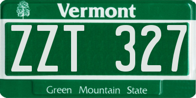 VT license plate ZZT327