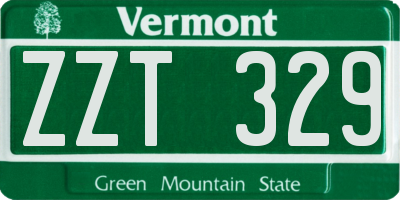 VT license plate ZZT329