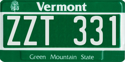 VT license plate ZZT331