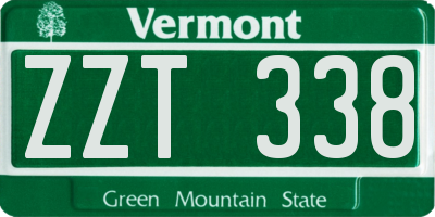 VT license plate ZZT338