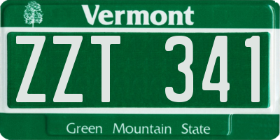 VT license plate ZZT341