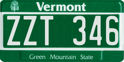 VT license plate ZZT346