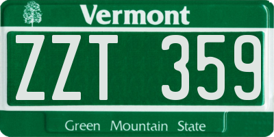 VT license plate ZZT359
