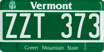 VT license plate ZZT373