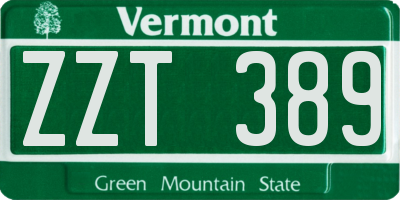 VT license plate ZZT389