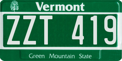 VT license plate ZZT419