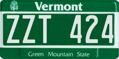 VT license plate ZZT424