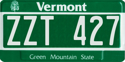 VT license plate ZZT427