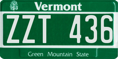 VT license plate ZZT436