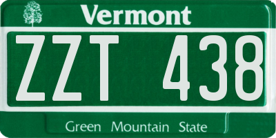 VT license plate ZZT438