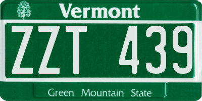 VT license plate ZZT439