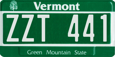 VT license plate ZZT441