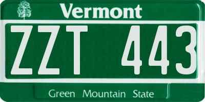 VT license plate ZZT443