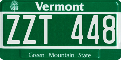 VT license plate ZZT448