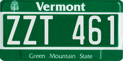VT license plate ZZT461