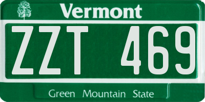 VT license plate ZZT469