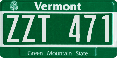 VT license plate ZZT471