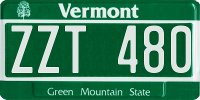 VT license plate ZZT480