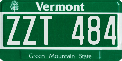 VT license plate ZZT484