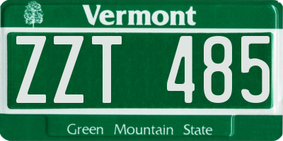 VT license plate ZZT485