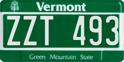 VT license plate ZZT493