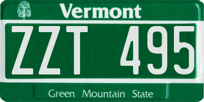 VT license plate ZZT495