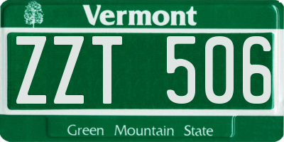 VT license plate ZZT506